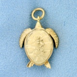 3-d Sea Turtle Pendant In 14k Yellow Gold