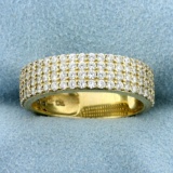 1ct Tw Cz Band Ring In 10k Yellow Gold