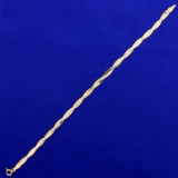 Italian-made Braided Herringbone Bracelet In 14k Yellow Gold
