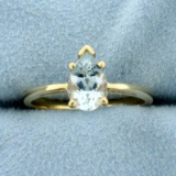 1.5ct Solitaire Aquamarine Ring In 14k Yellow Gold