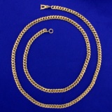 25 Inch Heavy Curb Link Neck Chain In 18k Yellow Gold