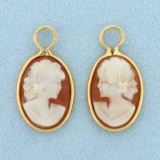 Cameo Stud Earring Enhancers In 14k Yellow Gold