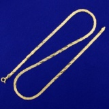 Italian-made 18 Inch Braided Herringbone Neck Chain In 14k Yellow Gold