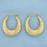 Large Designer Hoop Earrings In 14k Yellow Gold