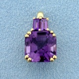 Over 6ct Tw Amethyst Pendant In 14k Yellow Gold
