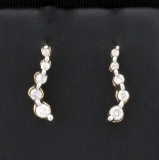Diamond Journey Earrings In 10k Yellow And White Gold