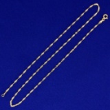 17 Inch Twisting Curb Link Neck Chain In 14k Yellow Gold