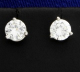 1.1ct Tw Diamond Stud Earrings In Platinum