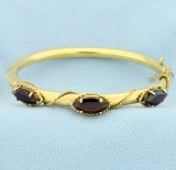 6ct Tw Garnet Bangle Bracelet In 14k Yellow Gold