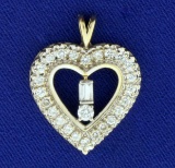 1.25ct Tw Diamond Heart Pendant In 14k Yellow Gold