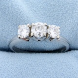 .9ct Tw Three Stone Diamond Anniversary Ring In 14k White Gold