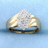 1/3ct Tw Diamond Cluster Ring In 10k Yellow Gold