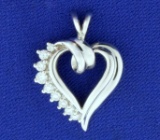 1/3ct Tw Diamond Heart Pendant In 14k White Gold