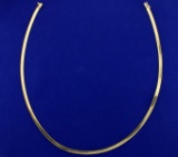 16 Inch Omega Necklace In 14k Yellow Gold