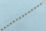 3ct Tw Ruby And Diamond Bracelet In 14k Gold