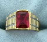 1.5ct Solitaire Ruby Ring In 14k Yellow And White Gold