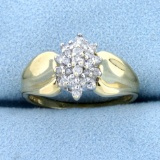 Diamond Cluster Ring In 10k Yellow Gold