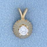 .2ct Solitaire Diamond Pendant In 14k Yellow Gold