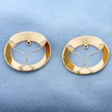 Modern Design Stud Earring Enhancers In 14k Yellow Gold