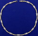 16 Inch Designer Necklace In 14k Yellow And White Gold