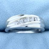 1/4ct Tw Men's Anniversary Or Wedding Diamond Band Ring In 14k White Gold