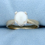 7.5mm Solitaire Akoya Pearl Ring In 14k Yellow And White Gold