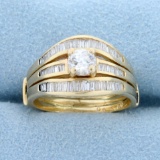 Almost 1ct Tw Baguette And Round Diamond Ring In 14k Yellow Gold