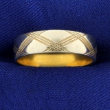 Criss Cross Pattern Band Ring In 14k White Gold
