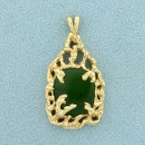 Jade Pendant In 14k Yellow Gold