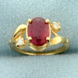 Morganite And Diamond Pinky Ring In 14k Yellow Gold