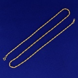 18 1/4 Inch Twisting Rope Link Neck Chain In 14k Yellow Gold