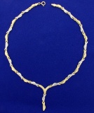 Designer Link Necklace In 14k Yellow And White Gold