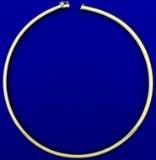 Italian Made 17 Inch Omega Necklace In 18k Yellow Gold