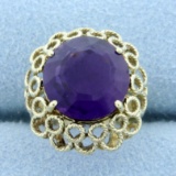 5ct Amethyst Statement Ring In 14k Yellow Gold