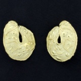 Large Statement Designer Earrings In 18k Yellow Gold