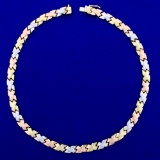 17 1/4 Inch X Link Necklace In 14k Yellow, White, And Rose Gold