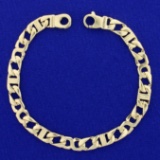 Designer Link Bracelet In 14k Yellow Gold