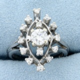 Vintage 1/2ct Tw Diamond Ring In 14k White Gold