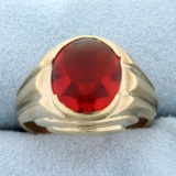 5ct Synthetic Ruby Ring In 10k Yellow Gold