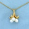 Designer Akoya Pearl Necklace In 14k Yellow Gold