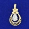 Pear Shaped Cz Dangle Pendant In 14k Yellow Gold