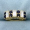 Blue And White Sapphire Ring In 14k Yellow Gold