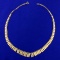 Italian Made Graduated Gold Tab Collar Necklace In 14k Yellow Gold