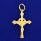Diamond Cut Gold Crucifix Pendant In 22k Yellow Gold