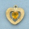 Citrine Heart Pendant In 14k Yellow Gold