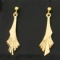 Diamond Cut Dangle Earrings In 14k Yellow Gold