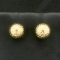 Diamond Cut Bead Stud Earrings In 14k Yellow Gold