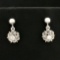 Diamond Dangle Earrings In 10k White Gold