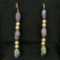 Baroque Black Pearl And Gold Bead Earrings In 14k Yellow Gold