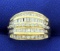 1.5ct Tw Baguette And Round Diamond Ring In 10k Yellow Gold